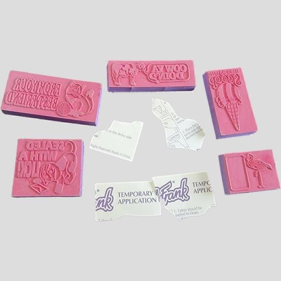 Lisa Frank Vintage 90s Foam Stamps Temporary Tattoos Puppy Easter - Picture 5 of 8